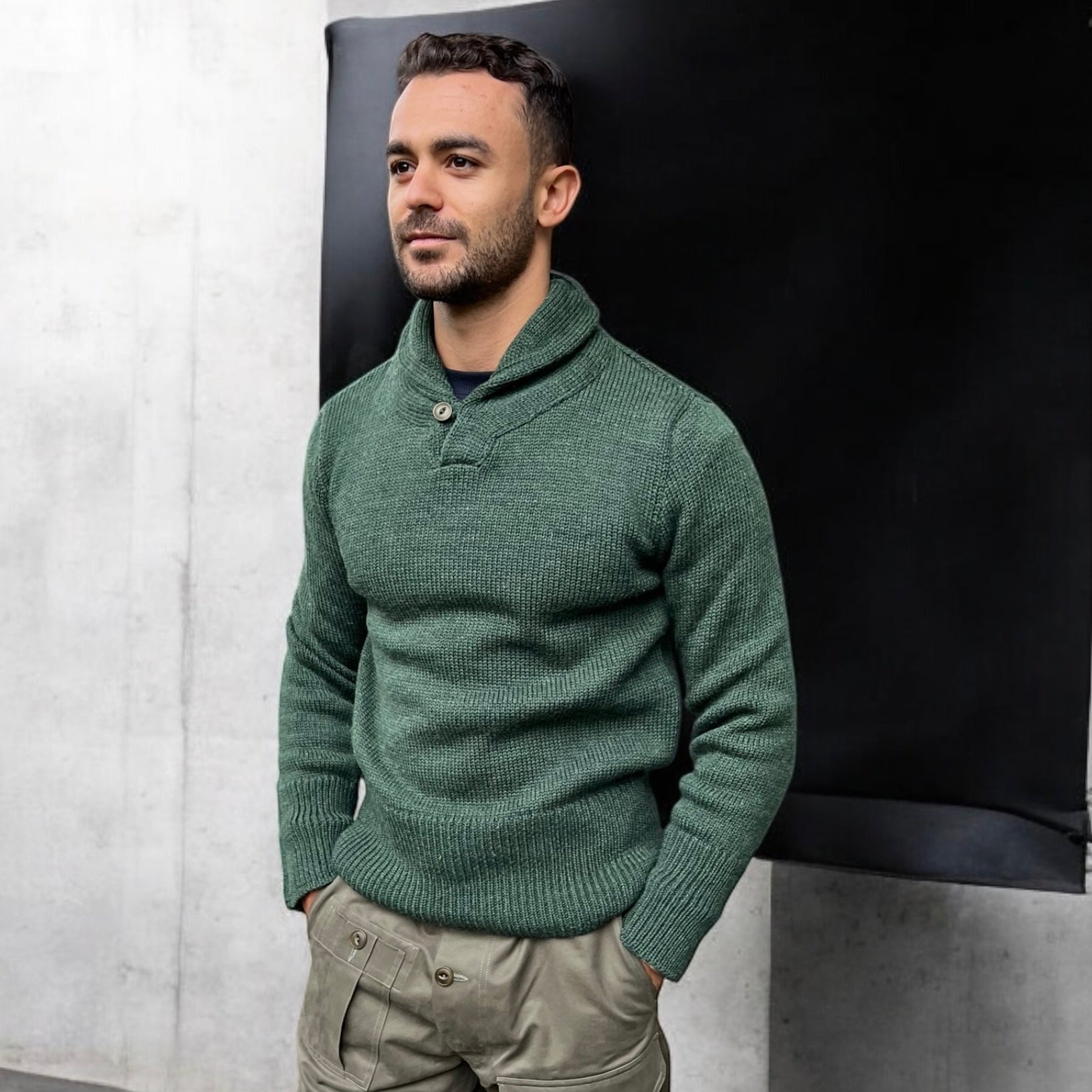 THE MARINER HEATHER GREEN North Sea Clothing - Main Image