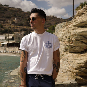 WHITE N.S.C LOGO TEE