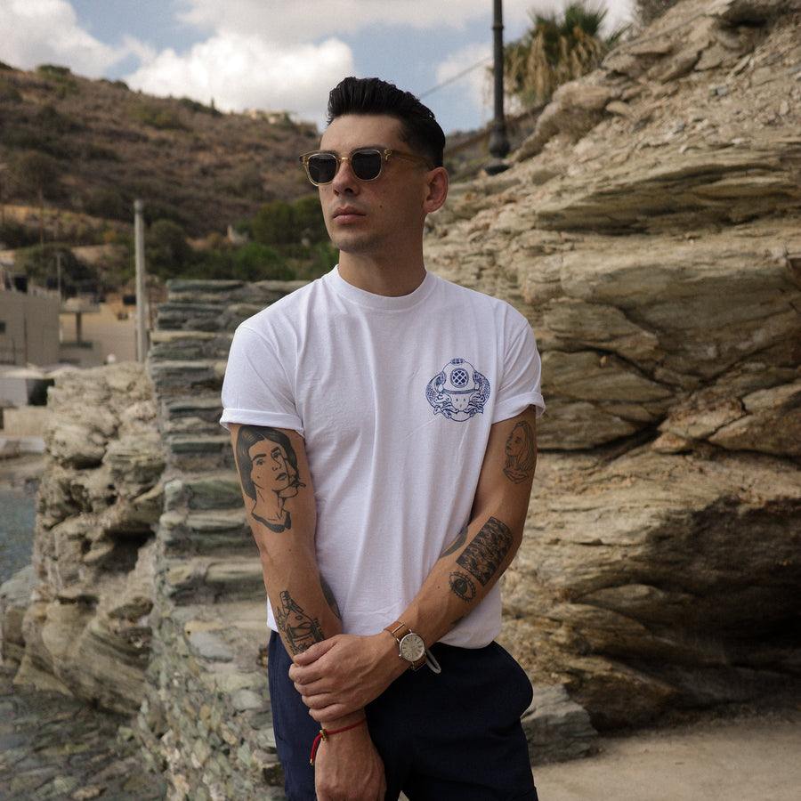 WHITE N.S.C LOGO TEE