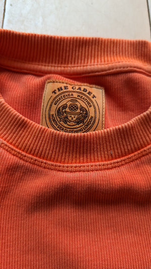 NEW CADET HEAVY LONG SLEEVE CREW -  GARMENT DYED ORANGE